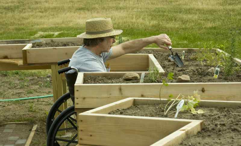 gardening in a wheelchair
